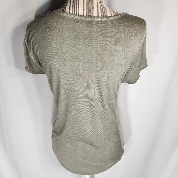Crosby Grey Cap Sleeve Top w/ Sequin Side Panels Size Small - Picture 5 of 6